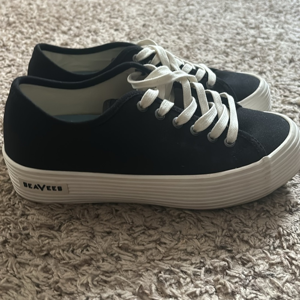 SEAVEES -Monterey Sneaker Platform in Black size 6 - Picture 9 of 12
